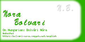 nora bolvari business card